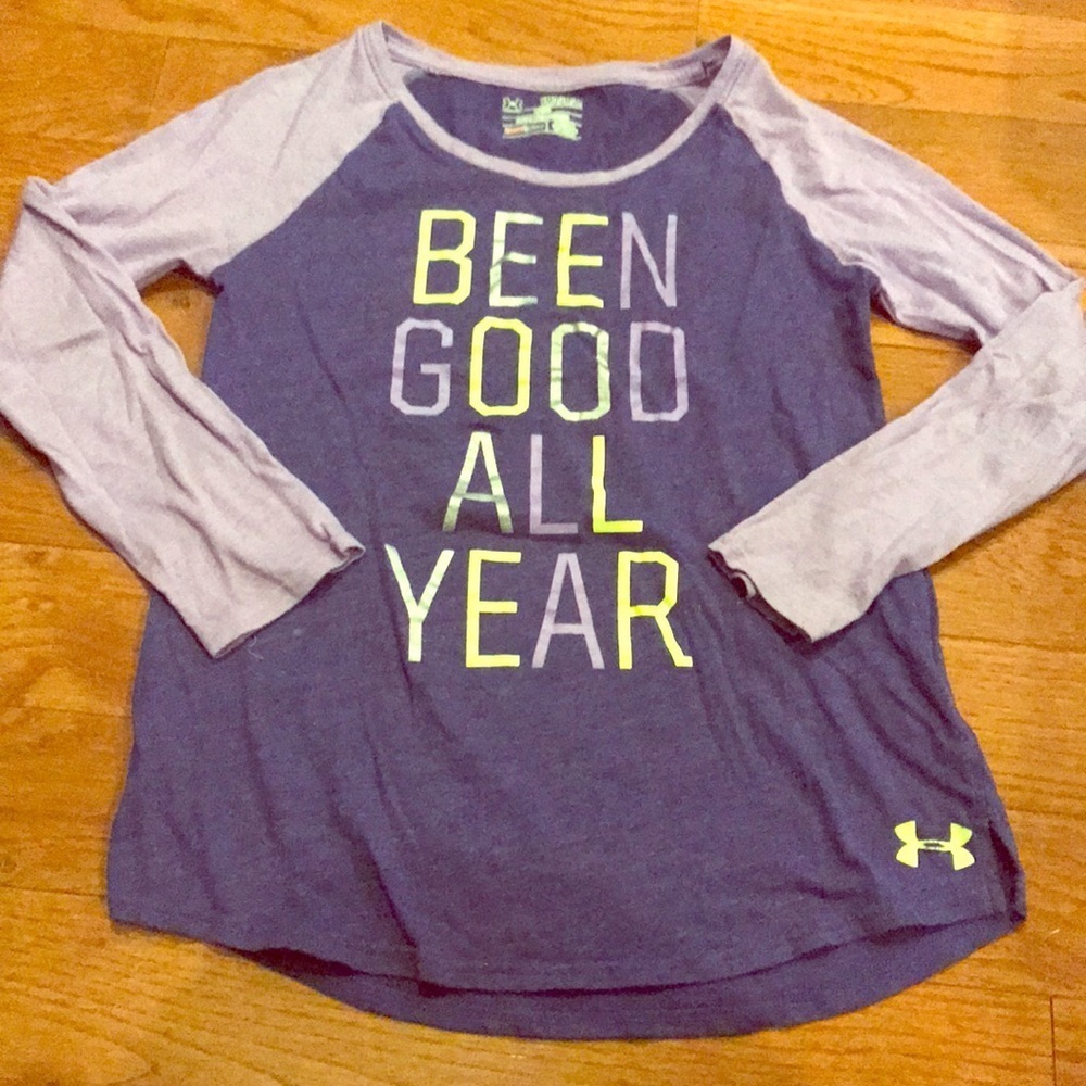 GIRLS medium Been Good All Year Under Armour shirt